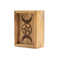 Small Tarot Card Box with Card Holder | Wooden Storage Box - Positive Faith Hope Love