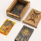 Small Tarot Card Box with Card Holder | Wooden Storage Box - Positive Faith Hope Love