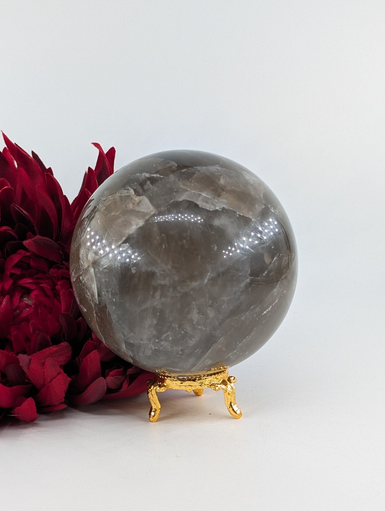 Smokey Quartz Sphere 1184g - Positive Faith Hope Love