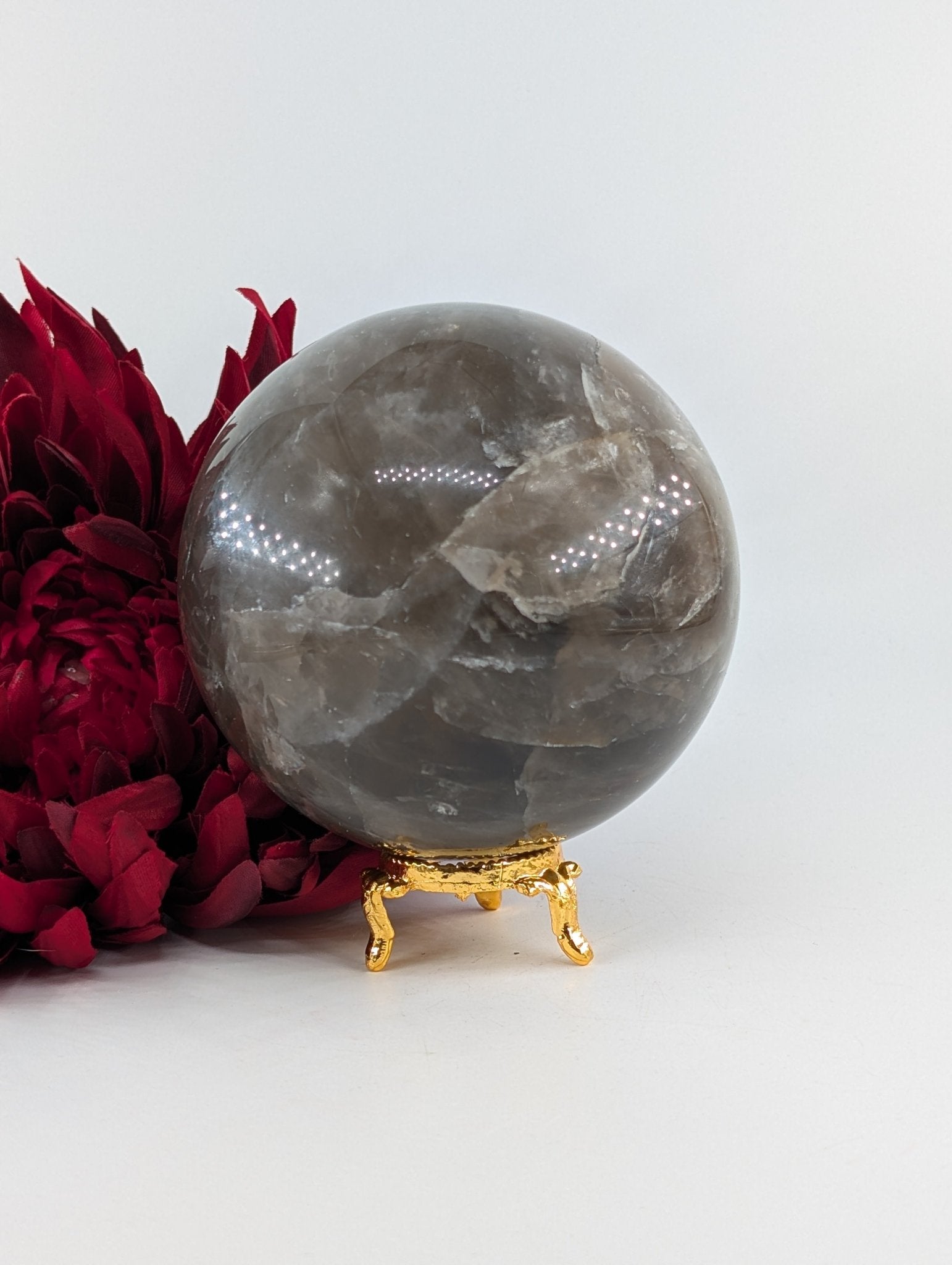 Smokey Quartz Sphere 1184g - Positive Faith Hope Love