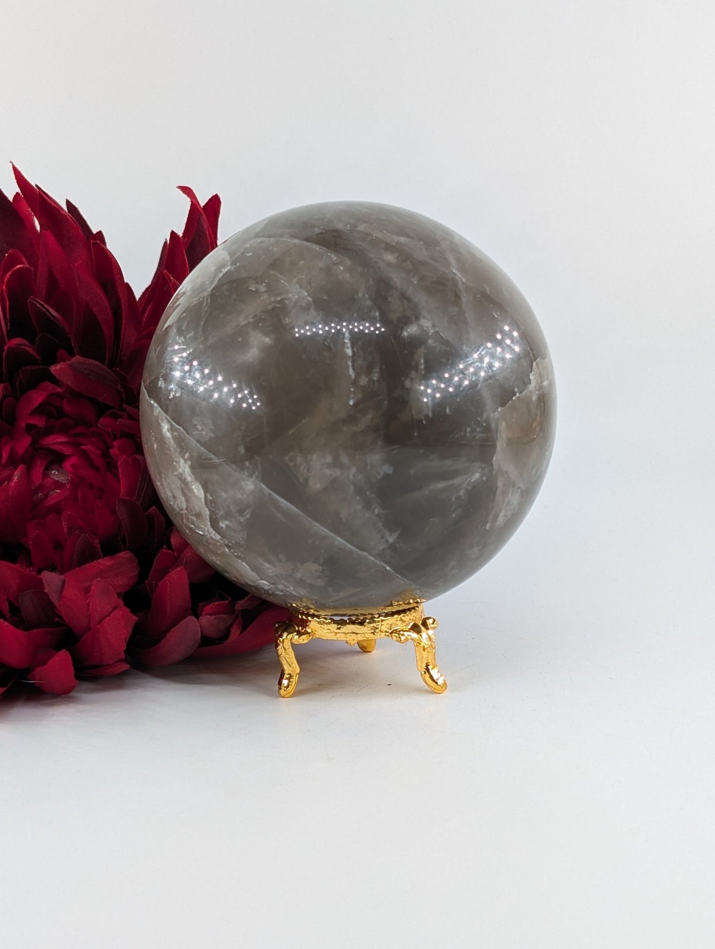 Smokey Quartz Sphere 1184g - Positive Faith Hope Love