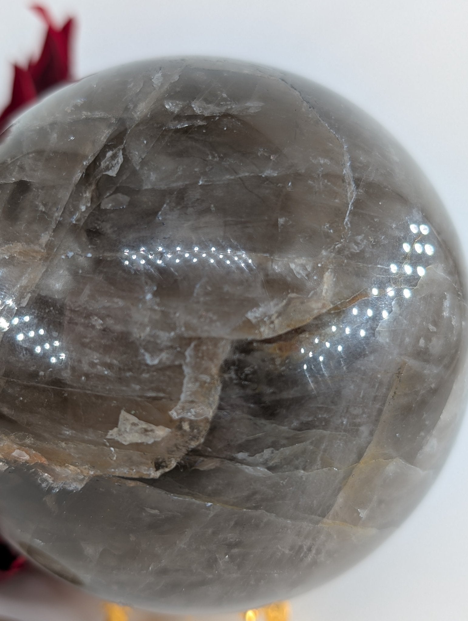 Smokey Quartz Sphere 1184g - Positive Faith Hope Love