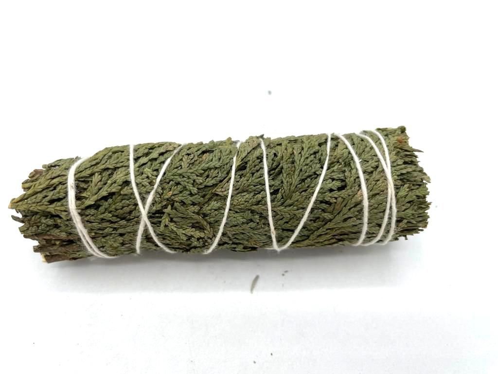 Polished Smudge Stick - Cedar Mini Loosec - 11 cm featuring natural patterning and unique variations - Positive Faith Hope Love
