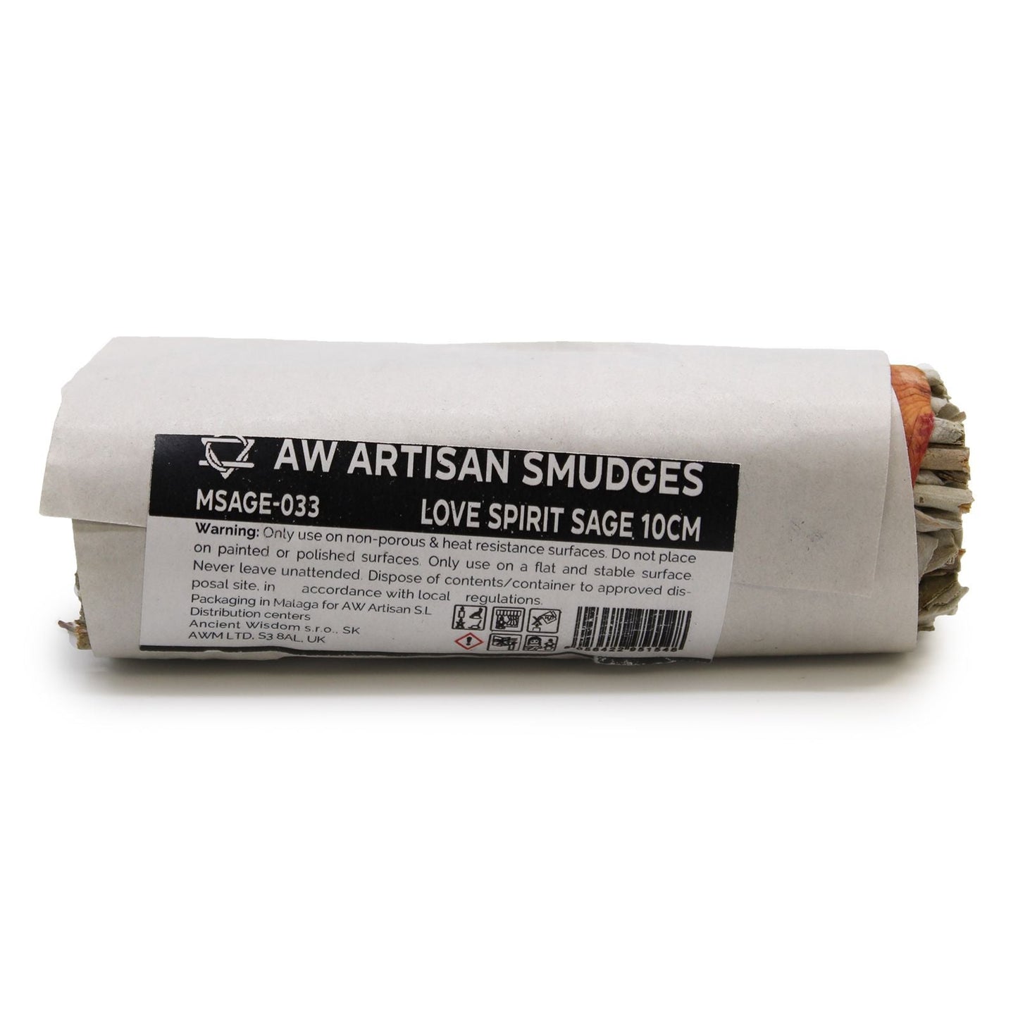 Polished Smudge Stick - Love Spirit Sage 10cm featuring natural patterning and unique variations - Positive Faith Hope Love