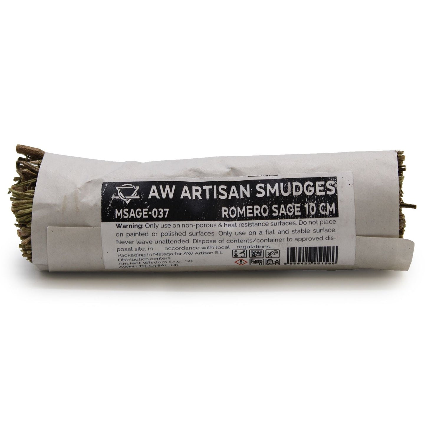 Polished Smudge Stick Romero Sage 10 Cm featuring natural patterning and unique variations - Positive Faith Hope Love