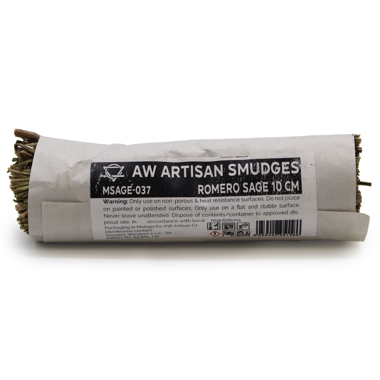 Polished Smudge Stick Romero Sage 10 Cm featuring natural patterning and unique variations - Positive Faith Hope Love