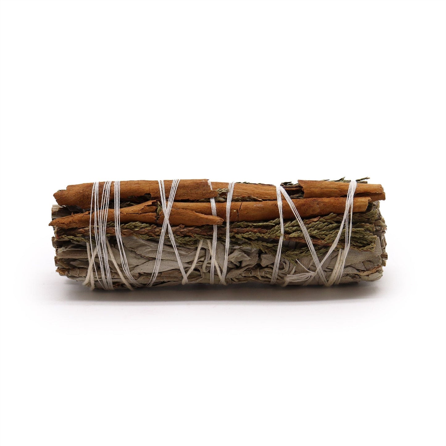 Polished Smudge Stick - White Sage, Cedar and Cinnamon featuring natural patterning and unique variations - Positive Faith Hope Love