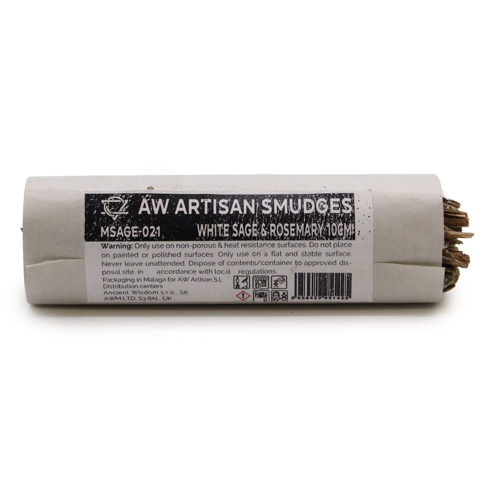 Polished Smudge Stick White Sage Rosemary 10Cm featuring natural patterning and unique variations - Positive Faith Hope Love