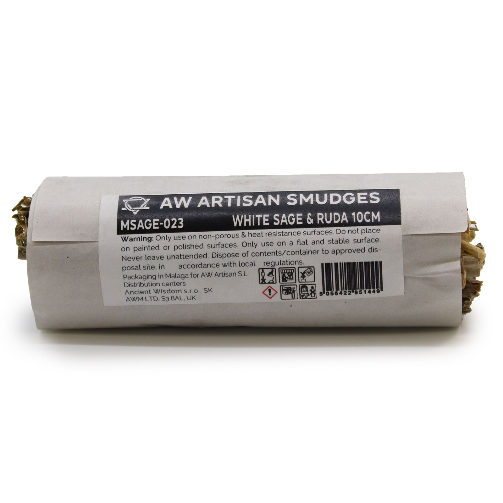 Polished Smudge Stick White Sage Ruda 10Cm featuring natural patterning and unique variations - Positive Faith Hope Love