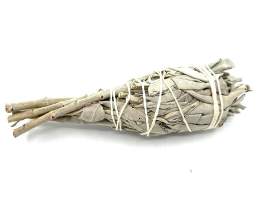 Polished Smudge Stick - White Sage Torch 10cm featuring natural patterning and unique variations - Positive Faith Hope Love