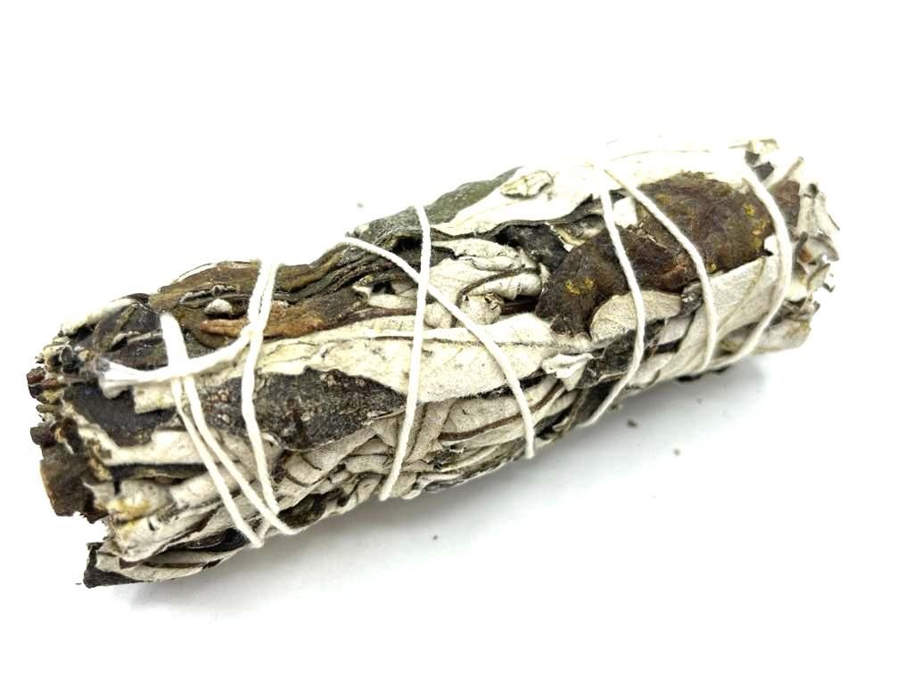 Polished Smudge Stick - Yerba Santa Sage 10cm featuring natural patterning and unique variations - Positive Faith Hope Love