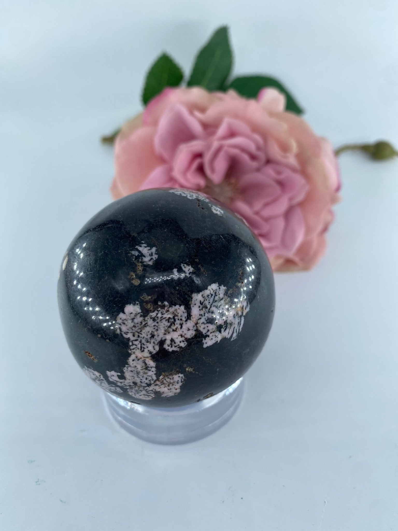 Snowflake Obsidian Sphere 306 grams - Positive Faith Hope Love