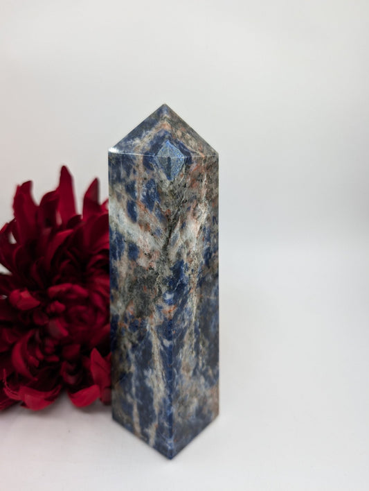 Sodalite Crystal Tower 495g - Positive Faith Hope Love