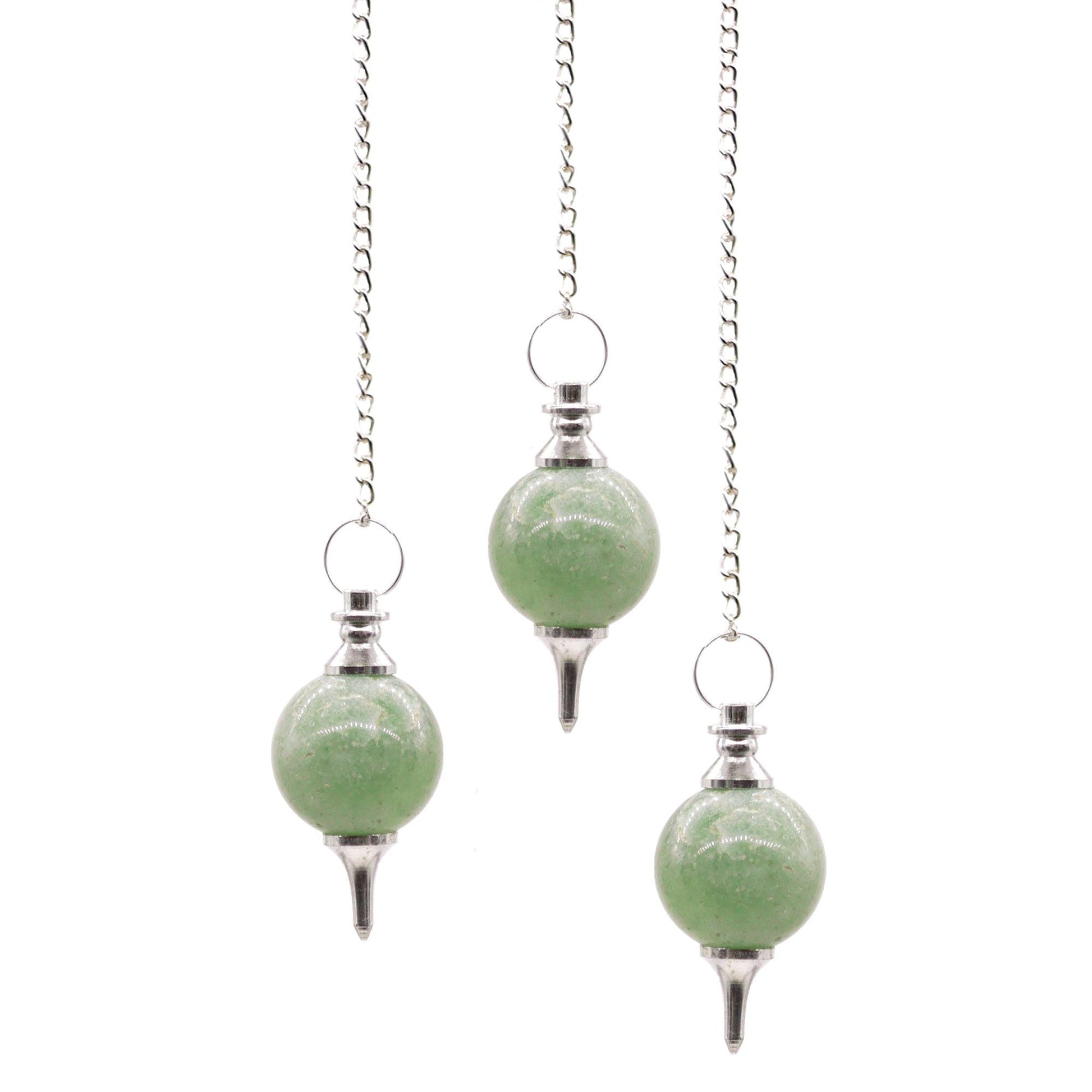 Polished Sphere Pendulums - Green Aventurine featuring green tone with subtle sparkle - Positive Faith Hope Love