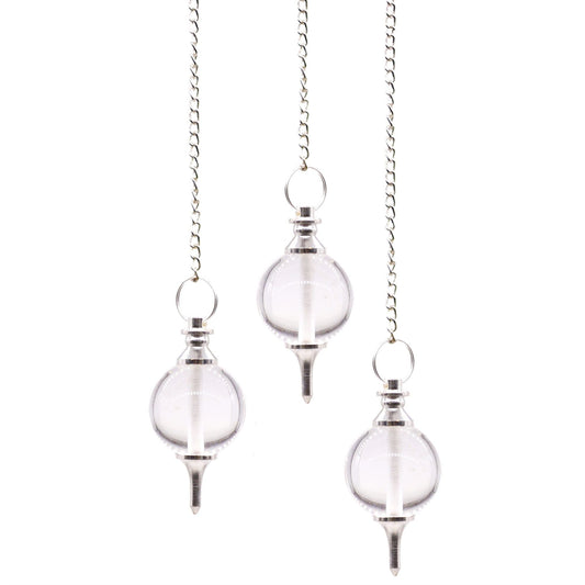 Polished Sphere Pendulums - Rock Quartz featuring natural patterning and unique variations - Positive Faith Hope Love