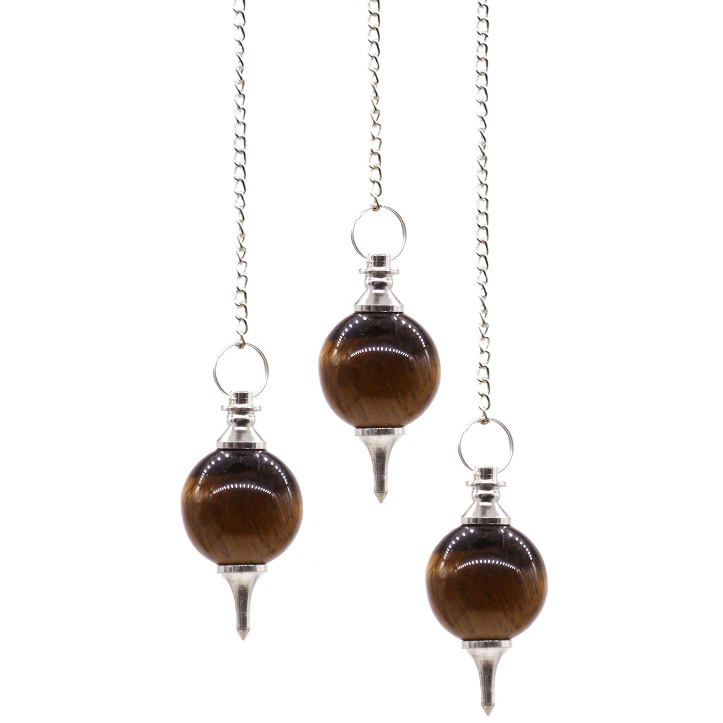 Polished Sphere Pendulums - Tigereye featuring natural patterning and unique variations - Positive Faith Hope Love