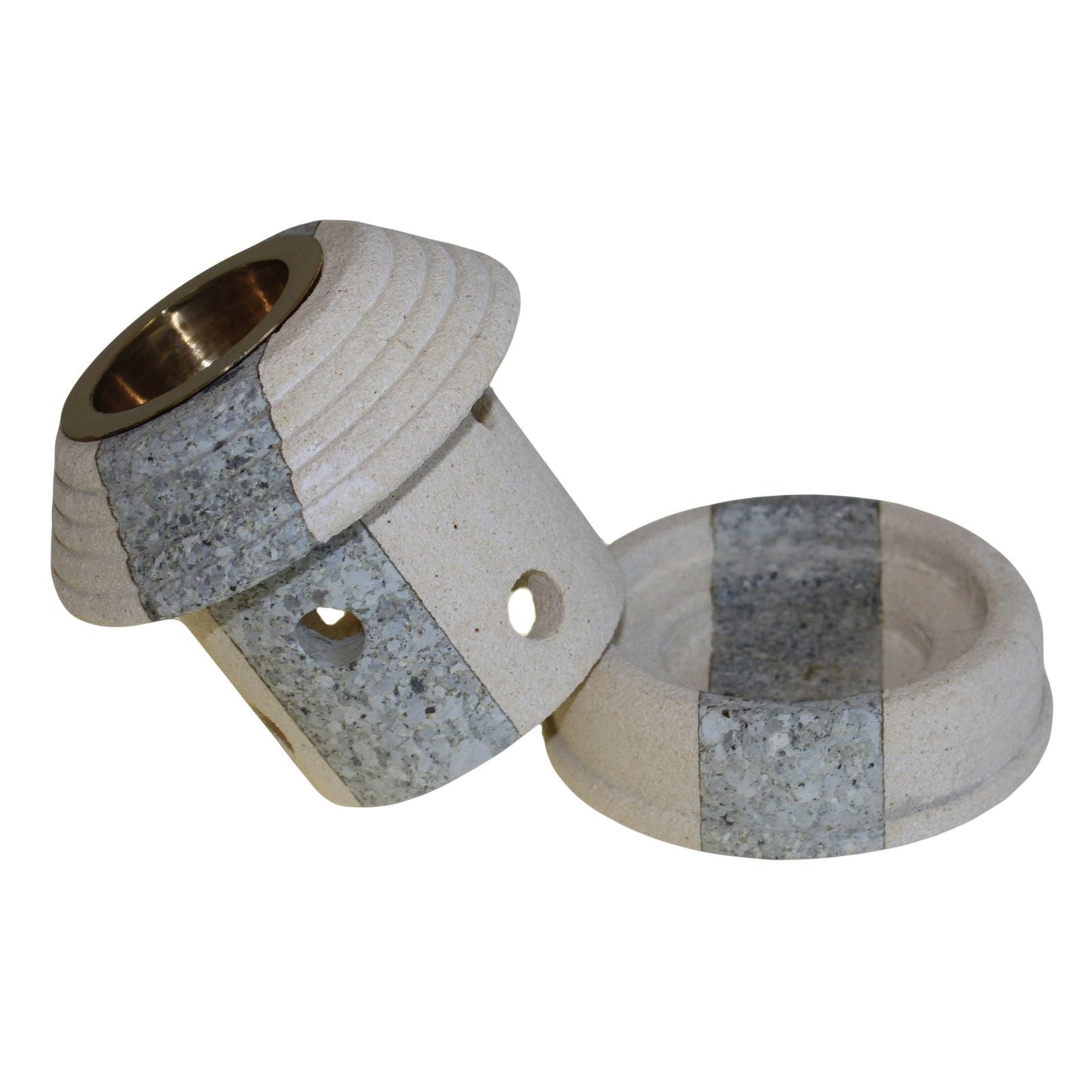 Polished Stone Oil Burner Combo Lantern featuring natural patterning and unique variations - Positive Faith Hope Love