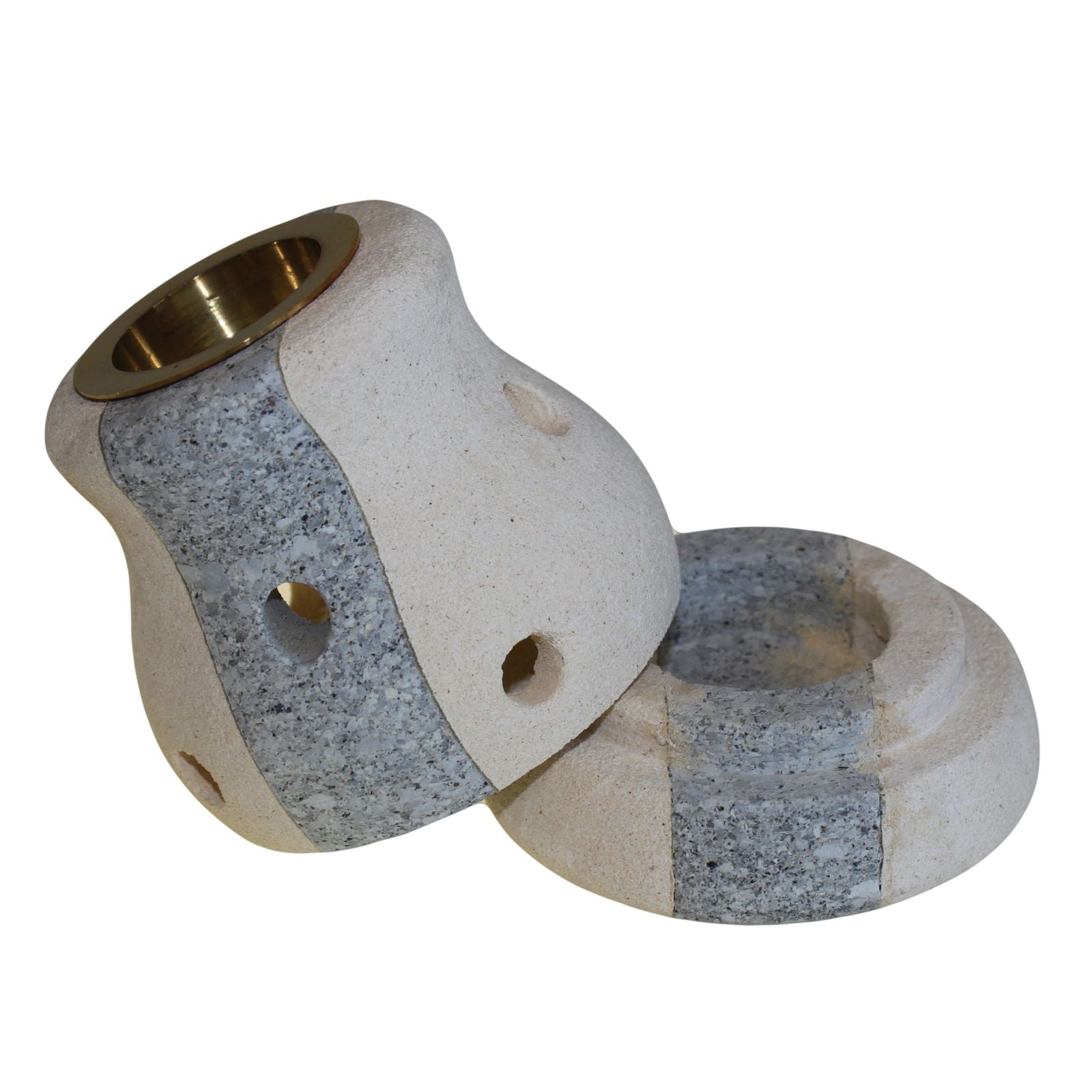 Polished Stone Oil Burner Combo Shaped featuring natural patterning and unique variations - Positive Faith Hope Love