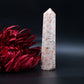 Polished Sunstone Crystal Tower 345G featuring sparkling aventurescence and warm orange tone - Positive Faith Hope Love