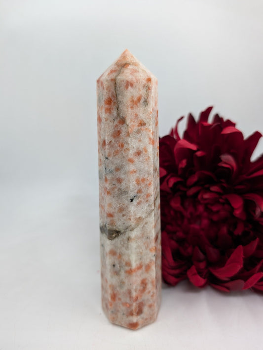 Sunstone Crystal Tower 345g - Positive Faith Hope Love