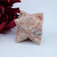 Polished Sunstone Merkaba Star 250G featuring sparkling aventurescence and warm orange tone - Positive Faith Hope Love