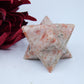 Polished Sunstone Merkaba Star 250G featuring sparkling aventurescence and warm orange tone - Positive Faith Hope Love