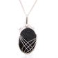 Polished Swirl Wrapped Gemstone Necklace - Black Onyx featuring natural patterning and unique variations - Positive Faith Hope Love