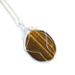 Polished Swirl Wrapped Gemstone Necklace Tiger Eye featuring natural patterning and unique variations - Positive Faith Hope Love