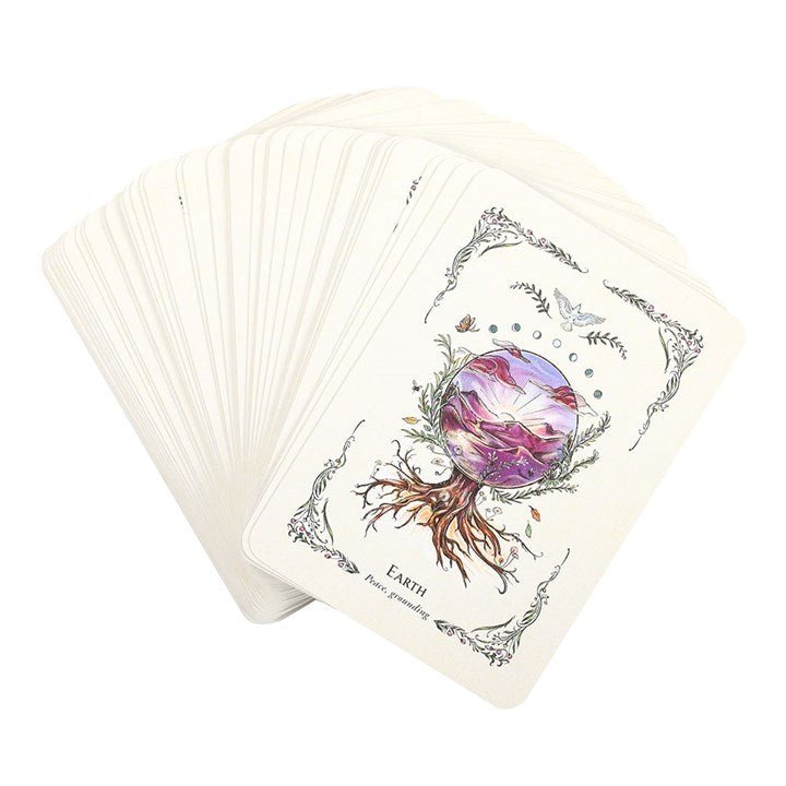 Polished The Green Witchs Oracle Cards featuring natural patterning and unique variations - Positive Faith Hope Love