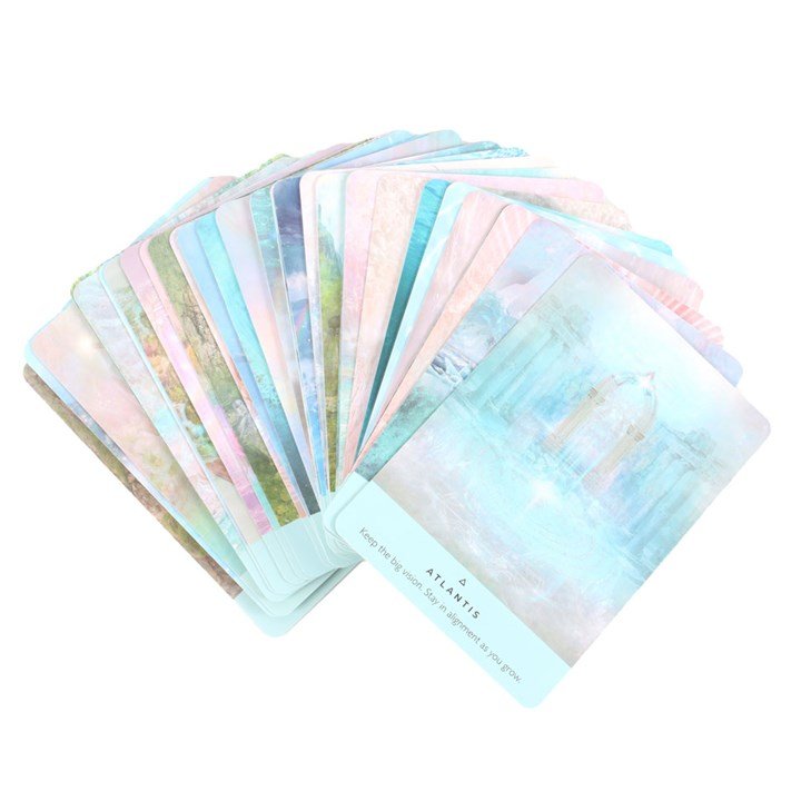 Polished The Healing Waters Oracle Cards featuring natural patterning and unique variations - Positive Faith Hope Love