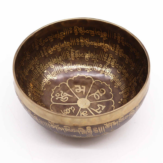 Tibetan Healing Engraved Bowl - 16cm - Mantra - Positive Faith Hope Love