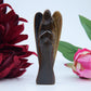 Polished Tiger Eye Angel 80Mm featuring natural patterning and unique variations - Positive Faith Hope Love