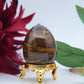 Polished Tigers Eye Crystal Egg 45mm featuring chatoyant golden-brown bands - Positive Faith Hope Love