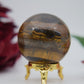 Polished Tiger Eye Sphere 210G 55M featuring natural patterning and unique variations - Positive Faith Hope Love