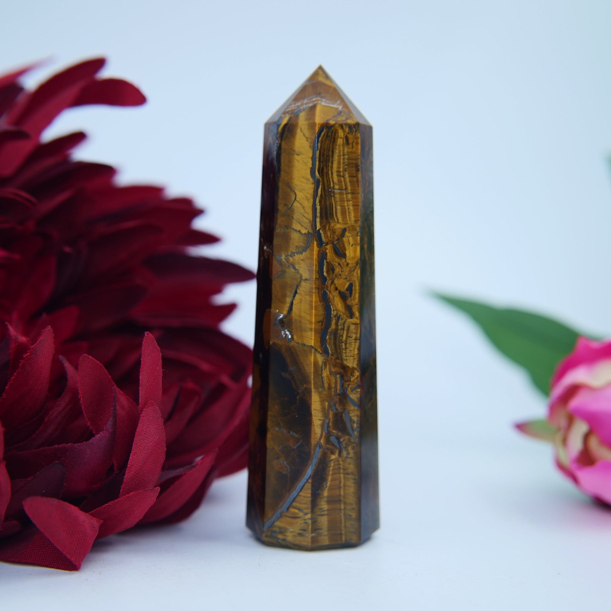 Tiger’s Eye Tower — 100 mm, 116 g - Positive Faith Hope Love
