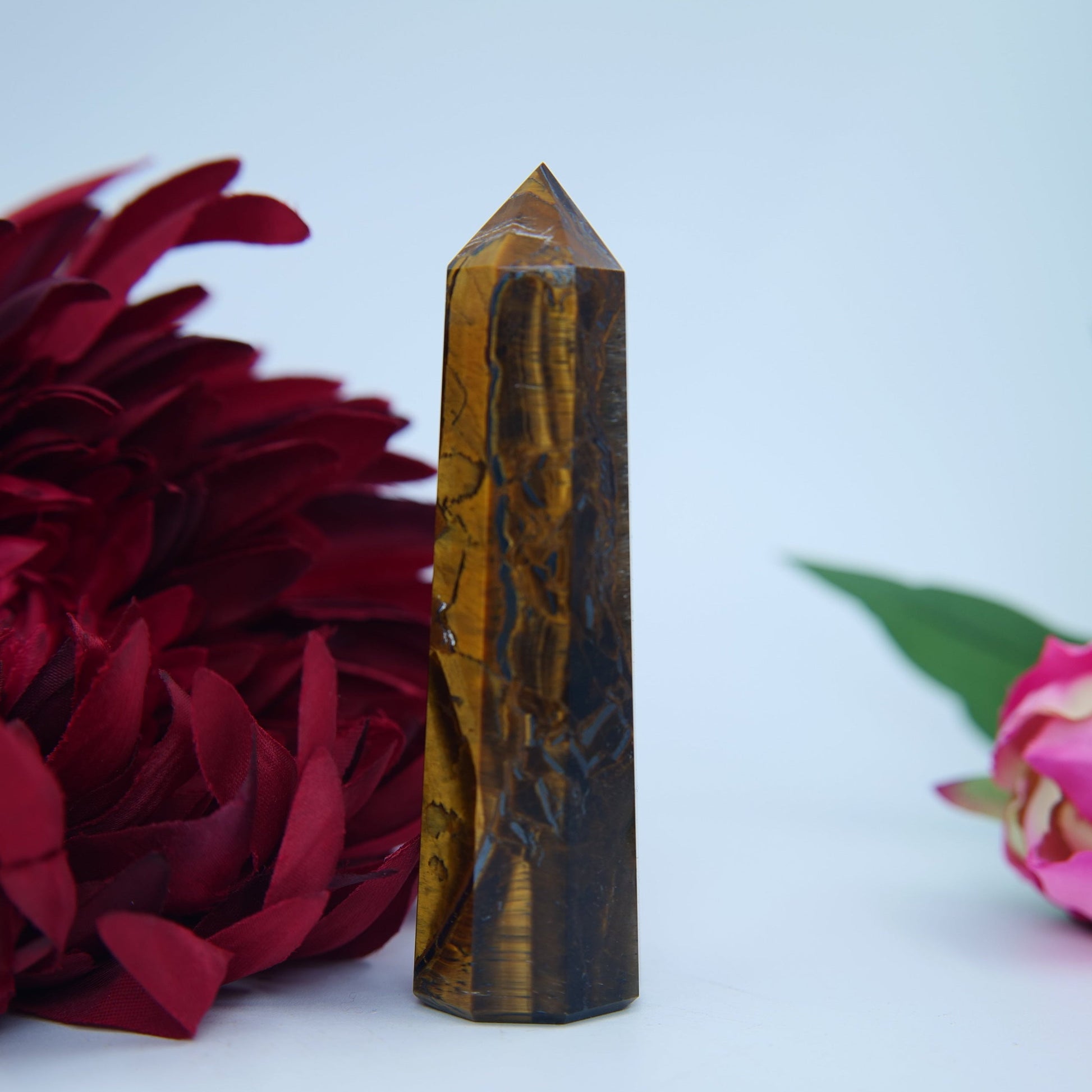Tiger’s Eye Tower — 100 mm, 116 g - Positive Faith Hope Love