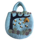 Polished Tree And Beehive Felted Bag featuring natural patterning and unique variations - Positive Faith Hope Love