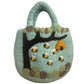 Polished Tree And Beehive Felted Bag featuring natural patterning and unique variations - Positive Faith Hope Love