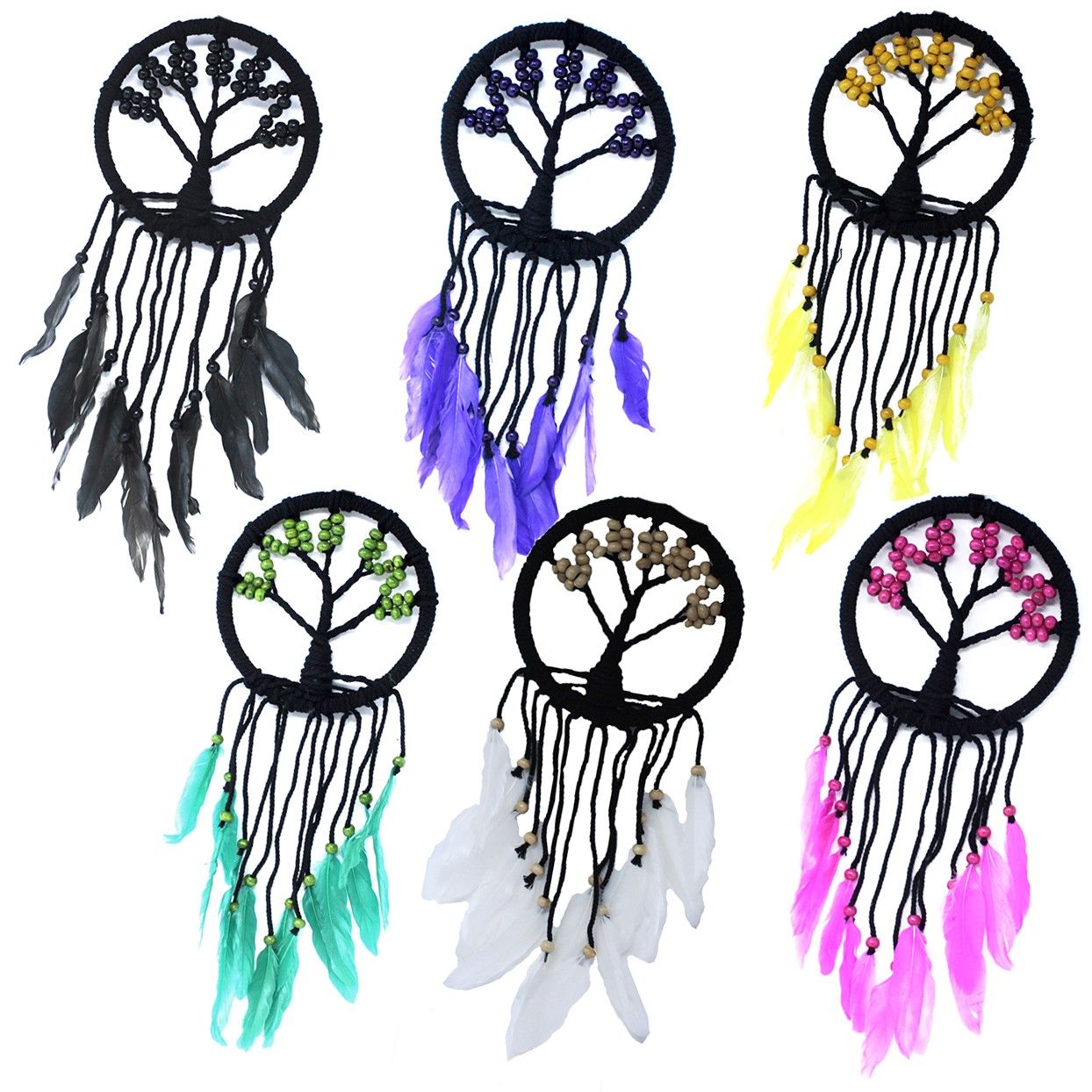Polished Tree of Life Dreamcatcher - 16cm (assorted) featuring natural patterning and unique variations - Positive Faith Hope Love