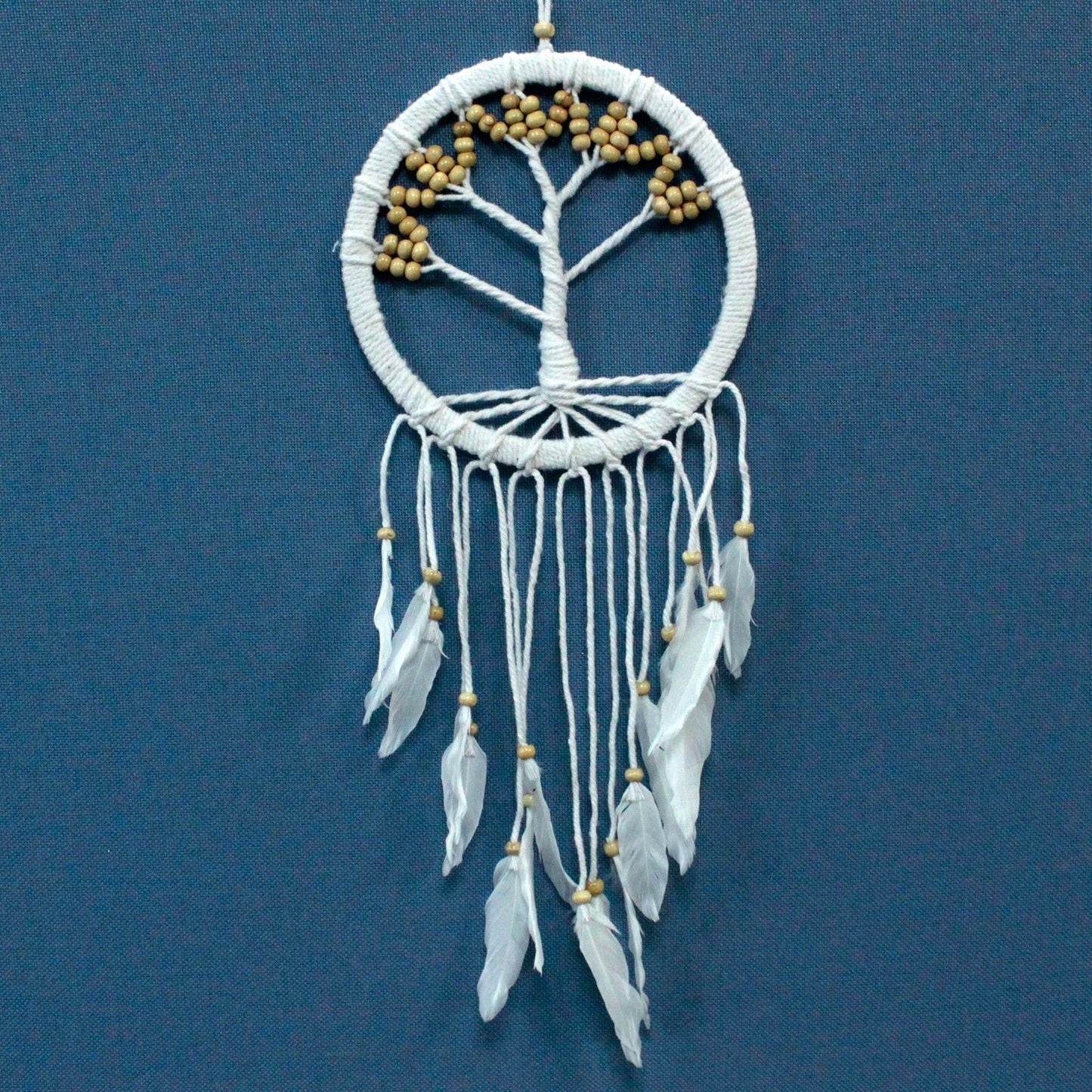 Polished Tree Of Life Dreamcatcher Cotton 22Cm Assorted featuring natural patterning and unique variations - Positive Faith Hope Love