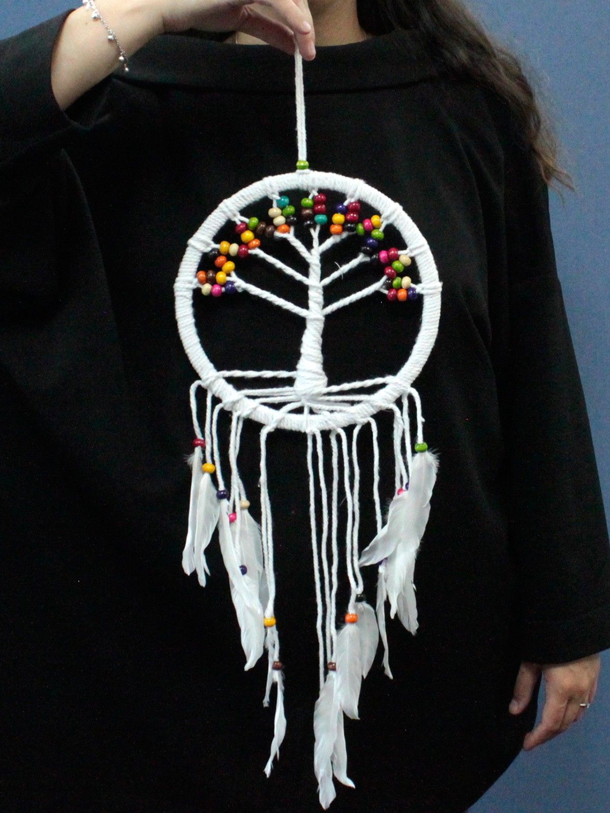 Polished Tree Of Life Dreamcatcher Cotton 22Cm Assorted featuring natural patterning and unique variations - Positive Faith Hope Love
