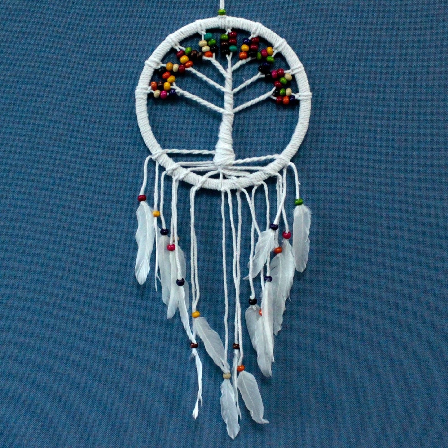 Polished Tree of Life Dreamcatcher - Cotton 22cm (assorted) featuring natural patterning and unique variations - Positive Faith Hope Love