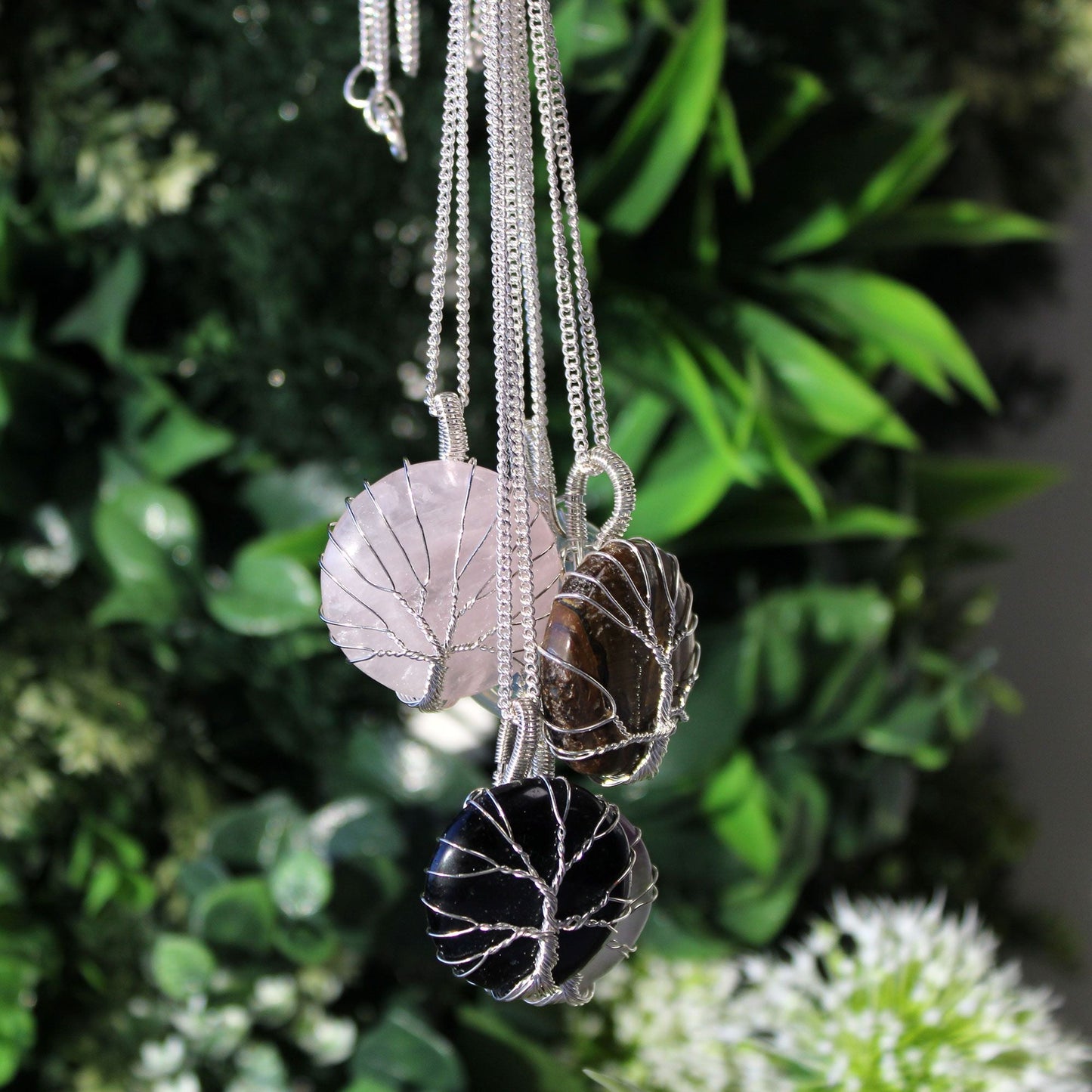 Polished Tree Of Life Gemstone Necklace Amethyst featuring rich purple colour and natural clarity - Positive Faith Hope Love