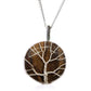 Polished Tree of Life Gemstone Necklace - Tiger Eye featuring natural patterning and unique variations - Positive Faith Hope Love