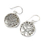 Polished Tree of Life Silver Earrings 15mm - Mother of Pearl featuring natural patterning and unique variations - Positive Faith Hope Love