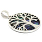 Polished Tree Of Life Silver Pendant 30Mm Abalone featuring natural patterning and unique variations - Positive Faith Hope Love