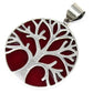 Polished Tree of Life Silver Pendant 30mm - Coral Effect featuring natural patterning and unique variations - Positive Faith Hope Love