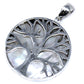 Polished Tree of Life Silver Pendant 30mm - Mother of Pearl featuring natural patterning and unique variations - Positive Faith Hope Love