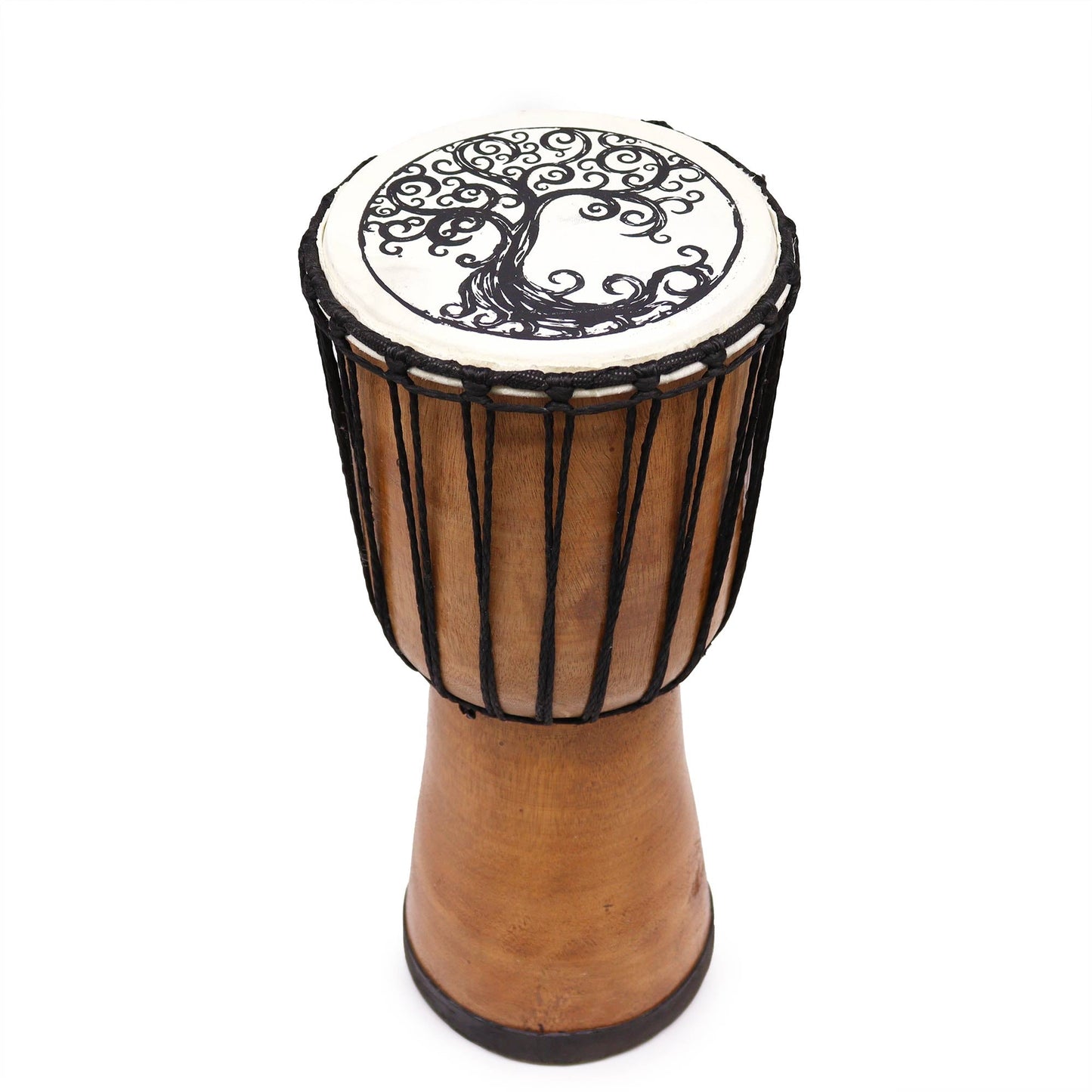 Tree of Life Wide Top Djembe Drum - 18cm - Positive Faith Hope Love