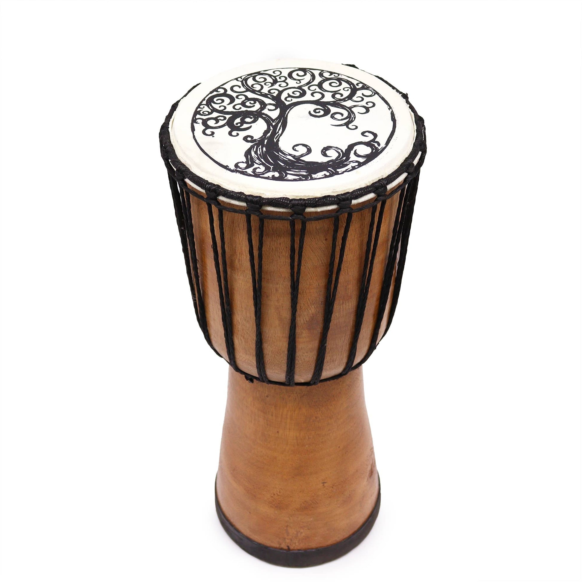 Tree of Life Wide Top Djembe Drum - 18cm - Positive Faith Hope Love